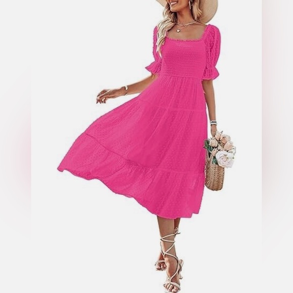 Merokeety Dresses & Skirts - Elegant Pink Midi Dress for Women